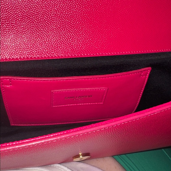Yves Saint Laurent Classic Monogram Raspberry Pink Clutch - Picture 8 of 10